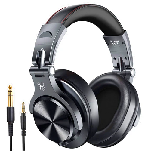 OneOdio A70 Bluetooth Over Ear Headphones, Studio Headphones with Shareport, Foldable, Wired and Wireless Professional Monitor Recording Headphones for Guitar Amp Online PC Tablet Home Office Online Black