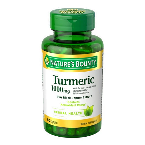 Nature's Bounty Turmeric With Black Pepper Extract, Supports Antioxidant Health, 1000mg, 60 Capsules
