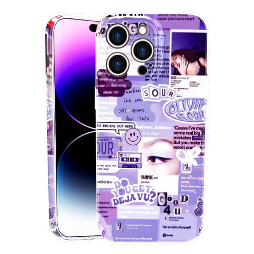Umiko Phone Case for iPhone 11 6.1 Limited Edition Sour Guts Vampire Singer Music Aesthetic Olivia Poster Art Collage Case Tour Concert Stuff Merchandise Decor Gifts for Women Men Fans Rodrigo Purple