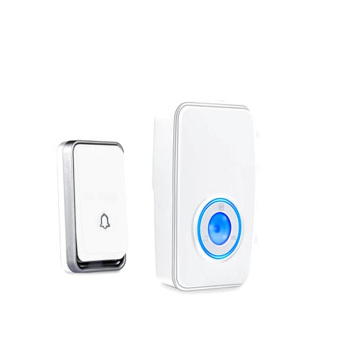 AURTEC 【No Battery Required】 Wireless Doorbell Waterproof, AURTEC Door Chime Kit with 1 Plug-in LED Flash Receivers & 1 Press Self-powered Transmitter, 51 Chimes and 4 Volume Levels, White…