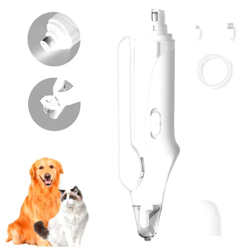CATPICK Dog Nail Grinder and Clipper with Quick Sensor- New 2 in 1 Pet Nail Trimmer for Dogs and Cats, Strong and Quiet Low Vibration Electric Nail Grinder Rechargeable Small Medium Large Breed