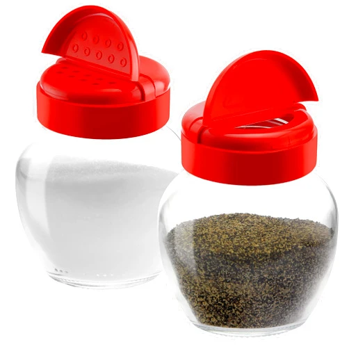 Tribello Tibello Glass Spice Jars, 7oz Spice Bottles With Dual Lid Sifter Shaker And Spoon Opening - Pack of 2