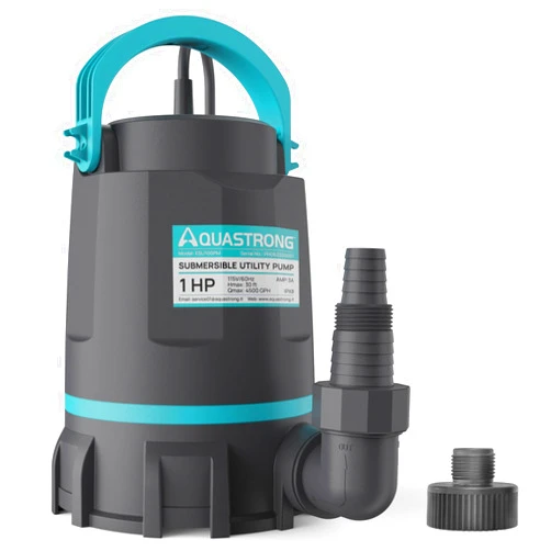 Aquastrong Sump Pump 1 HP Submersible Water Pump Thermoplastic Portable Utility Pump 4500 GPH High Flow Water Removal for Swimming Pool Garden Pond Basement Window Wells with 10ft Long Power Cord