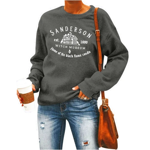FASHGL Sanderson Witch Museum Sweatshirt Womens Reverse Halloween Tie Dye Pullover Shirt Casual Lightweight Long Sleeve Shirt
