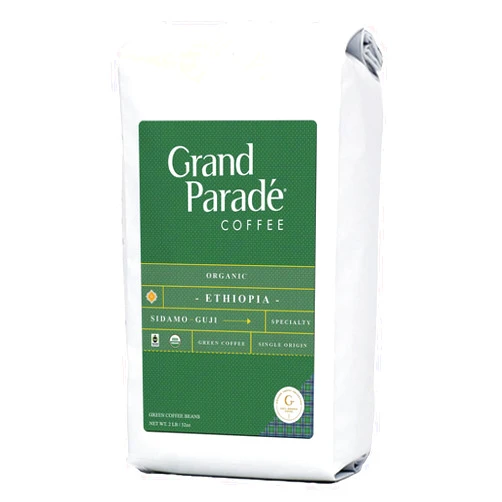 Grand Paradé COFFEE Grand Parade Coffee, 2 Lb Unroasted Green Coffee Beans - Organic Ethiopian Sidamo Guji - Grade 1 Single Origin - Specialty Arabica - Fair Trade