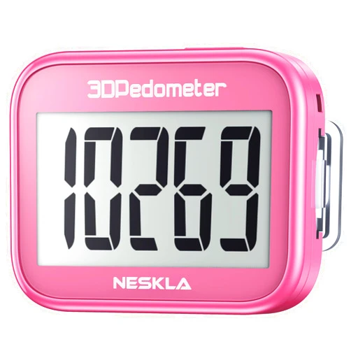 NESKLA 3D Pedometer for Walking, Simple Step Counter with Large Digital Display, Step Tracker with Removable Clip Lanyard, Accurately Track Steps for Men Women Kids Adults Seniors