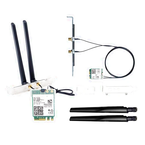 REKONG AX210 WiFi 6E WiFi Card M.2 NGFF Mini Desktop kit Adapter 6GHz BT5.2 Wireless 802.11ax 5400Mbps 2.4Ghz 5Ghz Support OFDMA MU-MIMO AX210NGW Gigabit Network Card