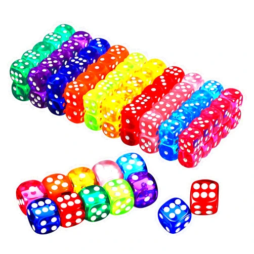 Toyvian 100 Pieces Colorful Dice Classroom Party Bulk Dice Math Games Educational Toys Dice Game Props, Multicolor Dice for Classroom Games and Party Activities
