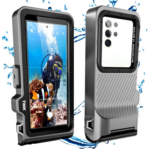 FXXXLTF 2025 Diving Waterproof Phone Case, Outdoor Underwater Touch Screen Housing, Outdoor Snorkeling Surfing Swimming Cover for iPhone 16 Pro Max Samsung S24 Ultra/S24+ No More Than 6.9 Inch Smartphones