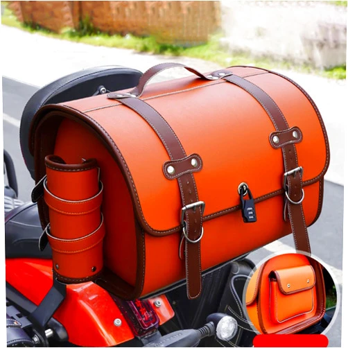 DJKFH Motorcycle Tail Bag, Motorcycle Travel Luggage Bags, Luggage Tour Helmet Box with Security Lock Waterproof Multifunctional Large Capacity (33L)