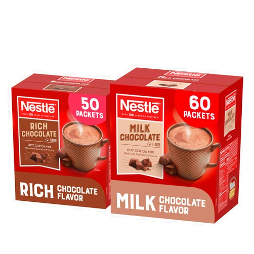 Nestle Hot Cocoa Nestle Hot Chocolate Variety Pack, Hot Cocoa Mix Pack | 50 Packets Rich Chocolate, 60 Packets Milk Chocolate (110 Packets)
