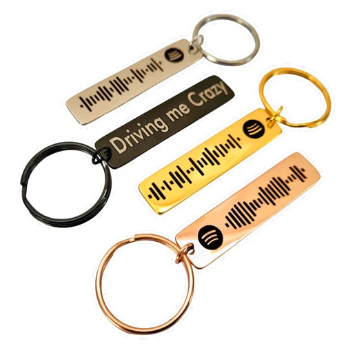 NationInFashion Spotify Code Custom Music Code Keyring Spotify Keychain Personalized Keycring Both side Engraving for Him Her Women Men Best Friends Mom Dad Sister Brother