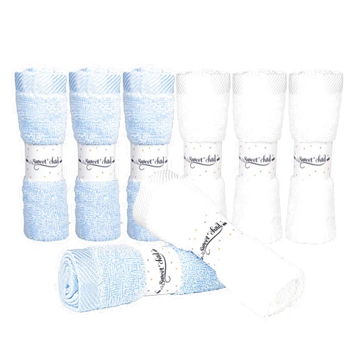 Sweet Child 8-Pack Baby Washcloths -Super Soft Rayon Washcloth, Baby Wash Cloths for Newborn,Infants and Kids, Bath Baby Towels, Body and Face Towel, Face Cloths for Washing Face (Grey)