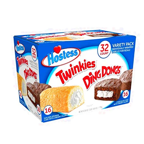 Hostess Twinkies & Ding Dongs (16 Twinkies & 16 Ding Dongs), Individually Wrapped (2 Pack)