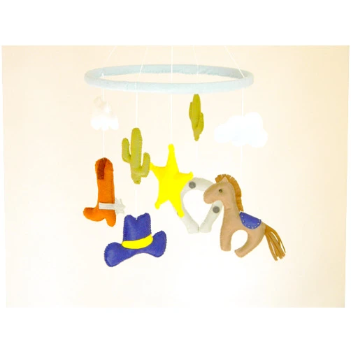 RainbowSmileShop Cowboy Baby Mobile Baby Crib Mobile Nursery Cowboy,Cot mobile, Western nursery cowboy decor Horse mobile