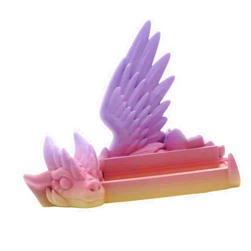 IEUDNS Dragon Statue Business Card Holder Card Display Stand for Conferences Exhibition, Pink and Violet