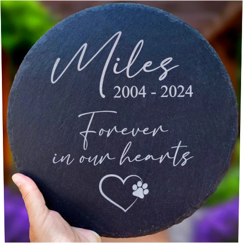 TIMBER BUBBLE Dog Memorial Gifts for Loss of Dog, Cemetery Decorations for Grave, Pet Loss Sympathy Gift, Personalized Remembrance Garden Stone, Cat Lovers Dog Heaven Grave Markers Bereavement Headstone (A2)