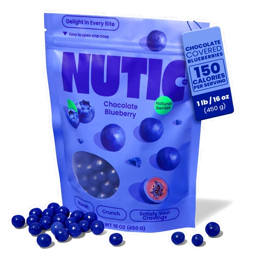 Nutic Milk Chocolate Covered Blueberries - 1Lb, Premium Gourmet Chocolate Candy Delight with Dried Blueberry, Perfect for Holiday Gifts & Food Baskets, Made in USA - (Pack of 1)