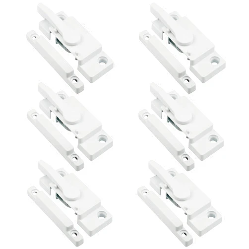 JPKTA 6 Pack Window Sash Locks,Window Latch Cam Action White Window Locks for Double Hung Security Viny Window Latches with Keeper Diecast,Replacement Parts for Vertical and Horizontal Sliding Windows