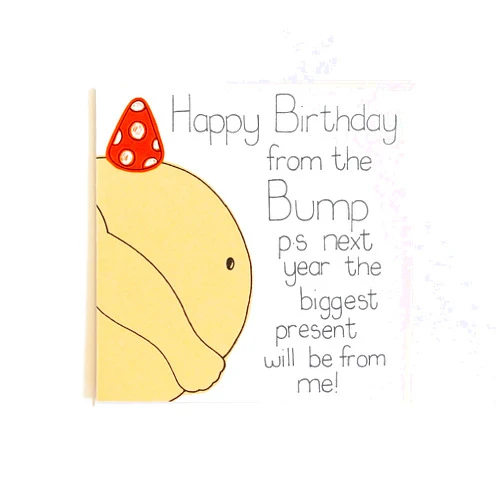Samfire Handmade Birthday Card Love From The Bump, Birthday Card for Daddy Mummy Brother Sister, Uncle, Auntie, Aunty, Babies Family, Friend, Loved One