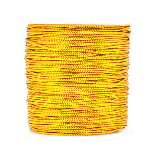 CCINEE 1mm Spool Gold Metallic Cord Tinsel String Jewelry Braided Thread, Total Length 109 Yards/ 328 Feet (Gold)