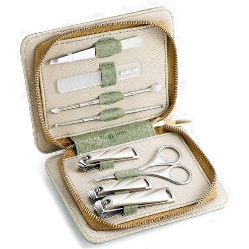 HAPPITON 8-Piece Manicure & Pedicure Set - Stainless Steel Nail Clippers, Toenail & Fingernail Cutters with Travel Case, Complete Grooming Kit (Green)