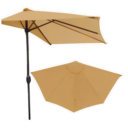 Plcnn 9FT 5Ribs Umbrella Replacement Canopy, Outdoor Half Umbrella Replacement Cloth, Market Yard Umbrella Replacement Top Cover, Patio Umbrella Parasol