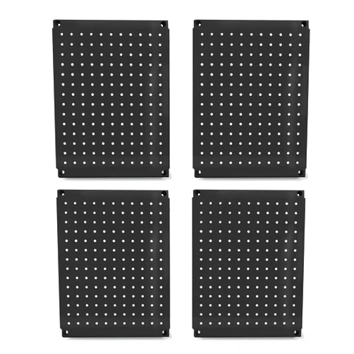 HantekSteel Metal Pegboard 12-Inch Tall x 16-Inch Wide Heavy Duty Wall Organizer for Home Garage Tool Storage 4pcs Black