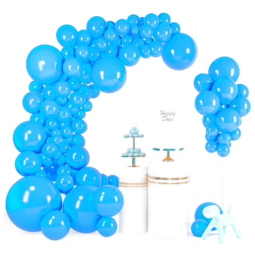 LovesTown 100PCS Blue Balloons, Different Size Sky Blue Balloon Garland Arch Kit Latex Light Blue Party Balloons for Birthday Wedding Decoration