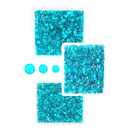 Qiipii Blue Zircon Crystal Resin Rhinestones for Crafting Turquoise Blue Flatback Stones Gems 3mm 4mm 5mm Non-Hotfix Diamonds Crystals Charms for Nails Face Eyes Makeup Body Tumblers Mugs DIY Crafts