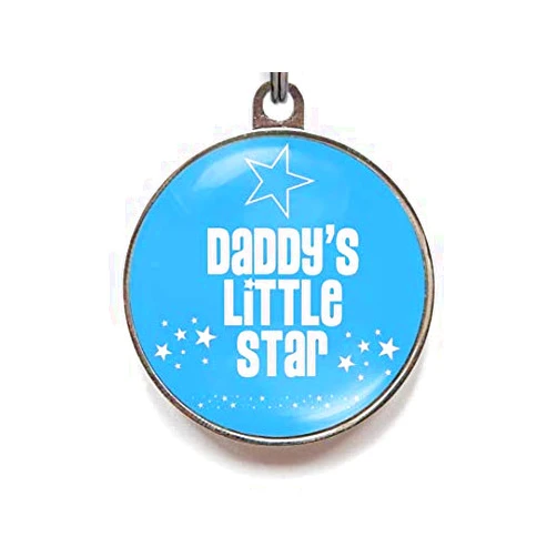 Wag-A-Tude Tags Daddy's Little Star Personalized Pet Tag Blue (Small)