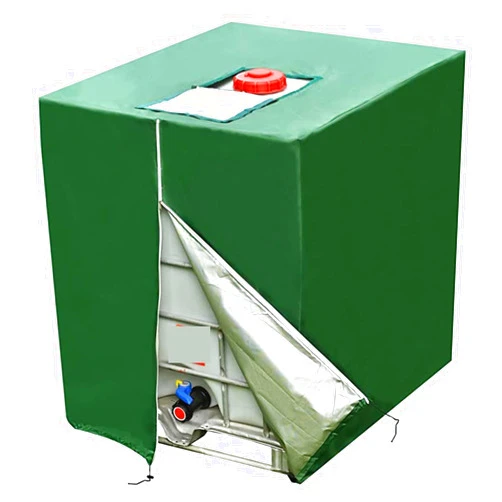 RAHBI New 1000L IBC Tank Cover Container Aluminum Waterproof and Cover Rainwater Tank Oxford Cloth UV Protection Cover Leisurely (Color : Green Zipper)