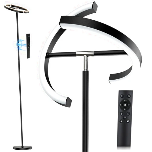 SIBRILLE Floor Lamps for Living Room,SIBRILLE Modern Stepless Dimmable Standing Lamp 3000-6000K,20W LED Rotatable Reading Light,Touch&Remote Control Uplighter Floor Lamp for Living Room Bedroom Office