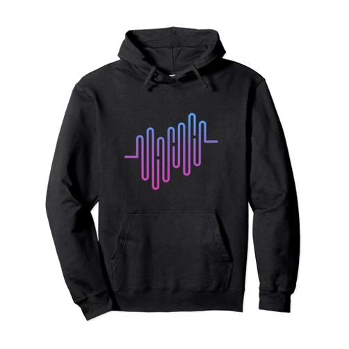 Waveform Modular Synthesizer Audio Engineer Waveform Modular Synthesizer Audiowaves Music Heartbeat Blue Pullover Hoodie