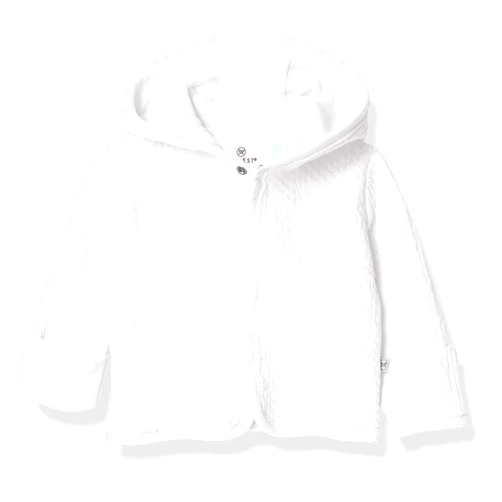 HonestBaby Matelasse Snap-Front Hooded Jacket Organic Cotton for Infant Unisex Baby Boys & Girls
