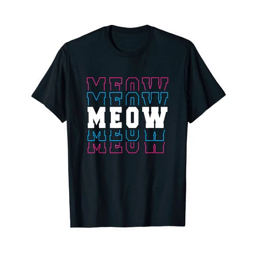 Pool Cute Tees and Merch Meow, Meow, Meow, Meow--Fun Retro Graphic Cat T-Shirt