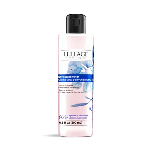 Lullage Exfoliating Toner for the Face with Hibiscus Extract, Alcohol-Free Face Toner for All Skin Types, Exfoliates, Cleanses, Purifies & Evens Skin Tone, 6.8 Fl Oz