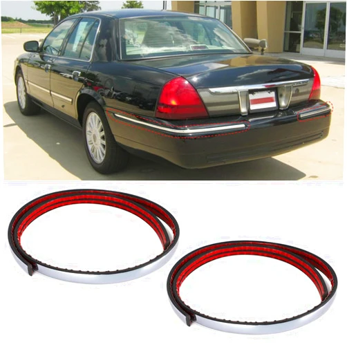 MOTOQUEEN 2 Pcs Rear Bumper Moldings for 1998-2011 Mercury Grand Marquis - Replacement for F8MZ17C830AA/FO1158149