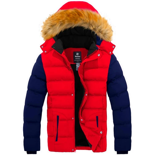 wantdo Men's Winter Puffer Jacket Thicken Winter Coat Warm Padded Jacket with Hood