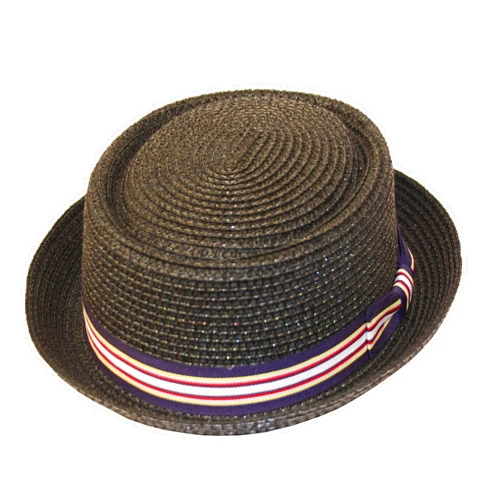 Epoch hats company Men's Fancy Summer Straw Pork Pie Derby Fedora Upturn Brim Hat