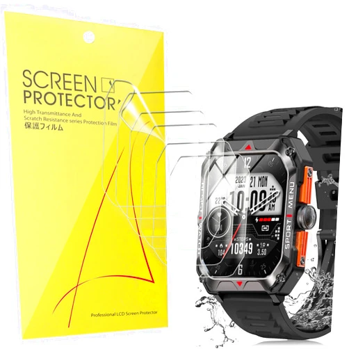 Lamshaw Compatible for FreeDvigor Smart Watches Screen Protector, [6 Pack] Full Coverage TPU Clear Film Compatible for Bgulong, FreeDvigor H22 2.02 Inches Smart Watches (6 PACK)