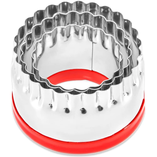 COOKIEQUE 3Pcs Fluted Round Cookie Cutters 2