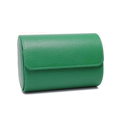 VENSOOL Premium Pu Leather Handmade 2 Watch Storage Box For Men For Women Travel Display 2 Watch Case Jewelry Gift Box Handcrafted Watch Organizer (green)