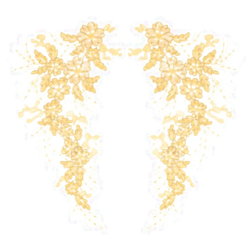 GORGECRAFT 3D Sequin Lace Applique Embroidery Sew on Leaf Flowers Collar Trim Patch Floral Motif Fabric Craft Decoration Patches for Sewing Wedding DIY Clothes Dress Pants Jeans Bag Garments Gold