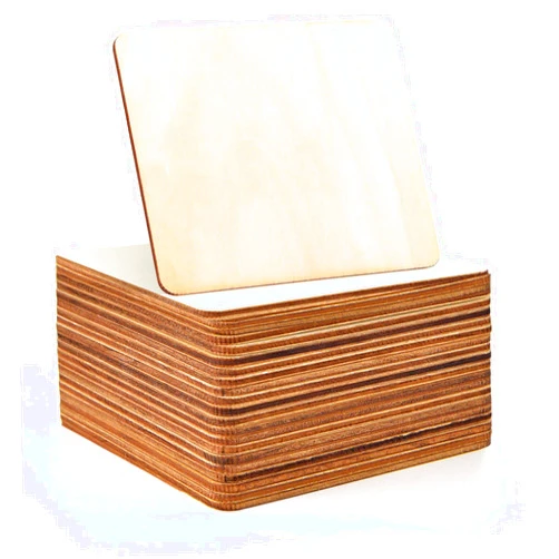 Coopay 40 PCS 6 inches Unfinished Wood Squares Natural Wood Slices Wooden Square Cutouts for Painting Writing Carving DIY Supplies, and Home Decorations