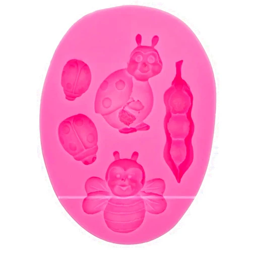 SAGEKING New 2024 3D Insect Bee And Qixing Insects Haricot Vert Cake Decorating Silicone Molds Baking Fondant Candy Sugar Craftsugar Tools Tray Mold Decoration Kitchen Accessories Creative Gift
