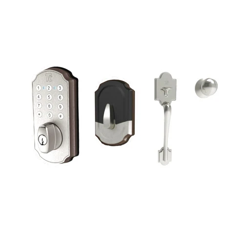 Generic TL114+TL121 Digital Deadbolt Lockset Combo with Keypad and Entry Handle, Electronic Lock with Bright Keypad + Voice Prompts, Easy Installation, Brushed Nickel Finish, Material - Aluminum, IP65 Rated