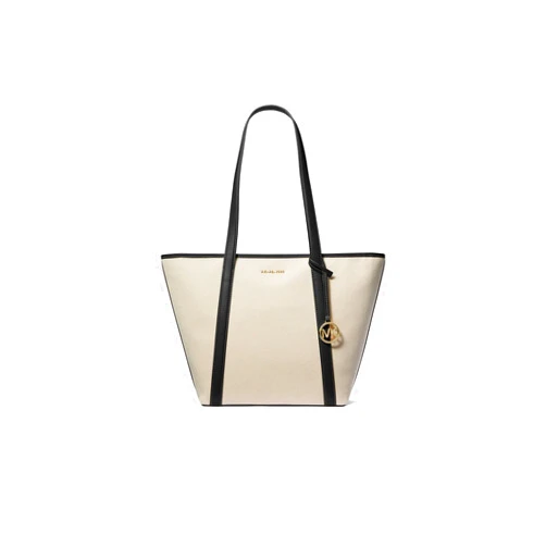 Michael Kors Jet Set Travel Large Top Zip Tote, Natural/Black