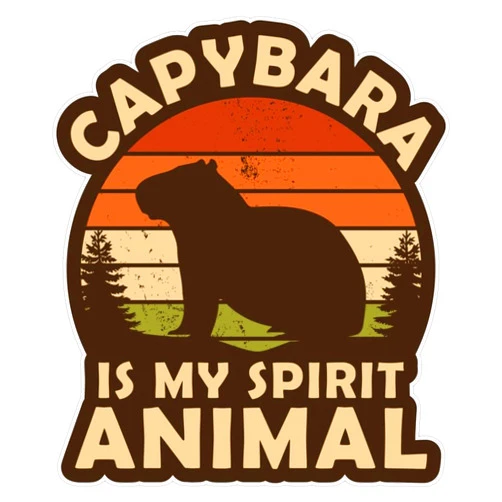 Vision Graphics Capybara is My Spirit Animal Sticker Bumper Sticker Vinyl Decal 5