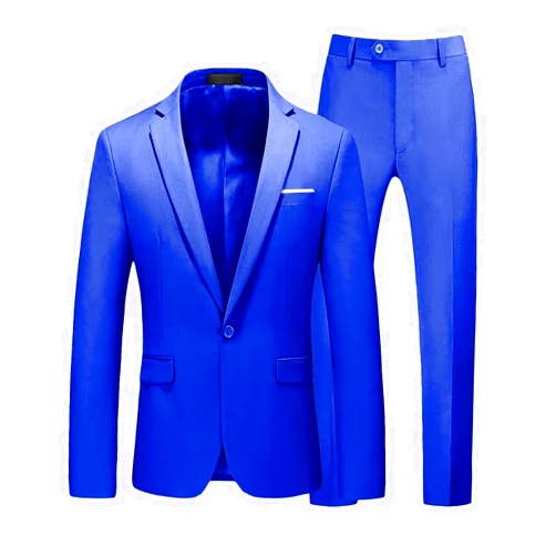 SHUZHXLZANGY Mens Suits Regular Fit 2 Piece Suit Men One Button Blazer Pants Suit for Men Wedding Business Formal Suit